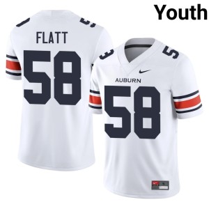 Youth Auburn Tigers #58 John Henry Flatt College Football White 2026 Jerseys 303651-662