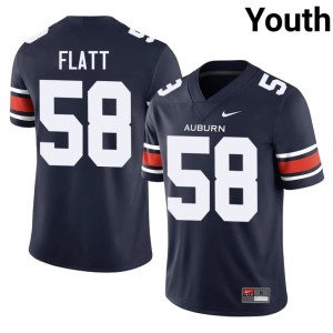 Youth NCAA Auburn University Tigers College Football Navy John Henry Flatt #58 Jerseys 521165-642