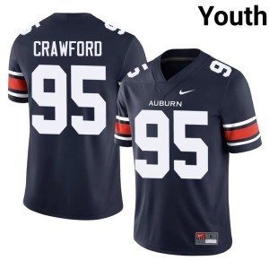 Youth War Eagle Game #95 Navy Jourdin Crawford College Football Jerseys 121366-468