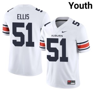 Youth #51 Kail Ellis University AU White College Football Jersey 546297-314