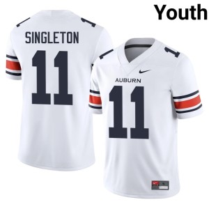 Youth College Football Auburn University Tigers #11 White NCAA Keshaun Singleton Jersey 183540-536
