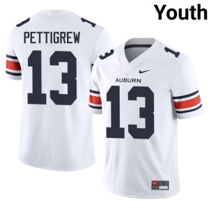 Youth White Auburn University Tigers #13 2026-27 Kory Pettigrew College Football Jersey 998343-518