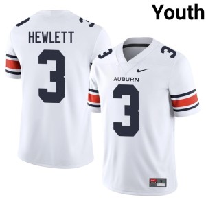 Youth #3 Locklan Hewlett AU College Football White NCAA Jersey 376189-150