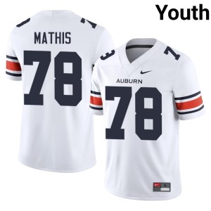 Youth College Football Mason Mathis #78 Game Auburn University White Jersey 250891-850
