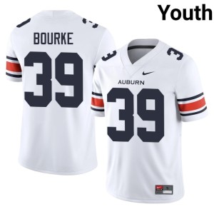 Youth #39 Auburn University Tigers Max Bourke Embroidery College Football White Jerseys 325693-769