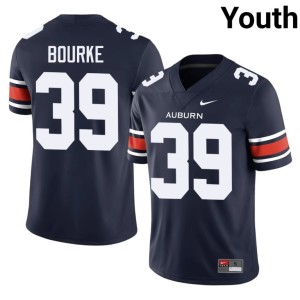 Youth Auburn University Tigers NCAA Max Bourke #39 Navy College Football Jerseys 130580-238
