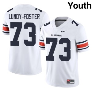 Youth Auburn University #73 College Football White Mykall Lundy-Foster University Jersey 868724-657