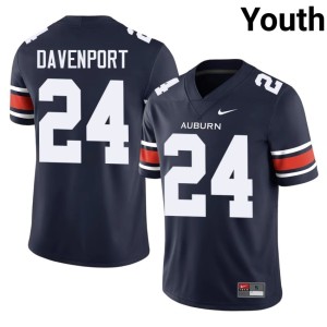 Youth Navy Embroidery Nykahi Davenport College Football War Eagle #24 Jersey 453740-449