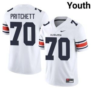 Youth #70 College Football Parker Pritchett Auburn NCAA White Jersey 889299-568