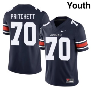Youth Parker Pritchett College Football #70 Navy Auburn Embroidery Jersey 241814-637
