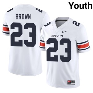 Youth White #23 Ronnie Brown College Football Embroidery War Eagle Jerseys 630623-996