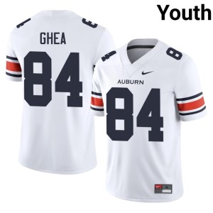 Youth Ryan Ghea College Football Auburn University White Embroidery #84 Jerseys 462351-407
