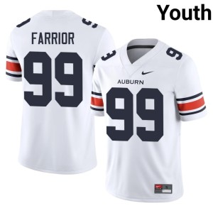 Youth Auburn University College Football #99 White Saint Farrior Alumni Jersey 989652-800
