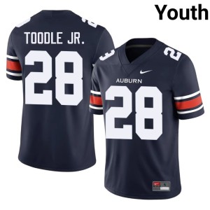 Youth University College Football Auburn University Tigers Navy Shadrick Toodle Jr. #28 Jerseys 851976-734