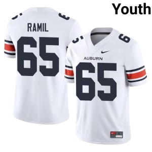 Youth Auburn College Football #65 Stanton Ramil Replica White Jerseys 648769-712