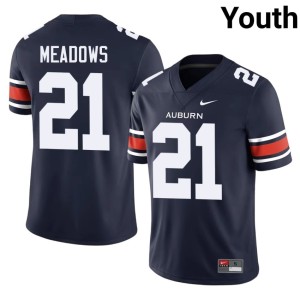 Youth College Football Auburn Tigers Tae Meadows Navy NCAA #21 Jerseys 786179-455