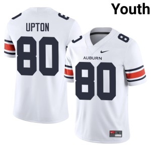 Youth White AU College Football 2026-27 #80 Will Upton Jerseys 217317-257
