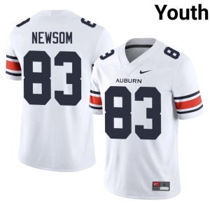 Youth Official College Football White Xavier Newsom #83 Auburn Jerseys 510451-138